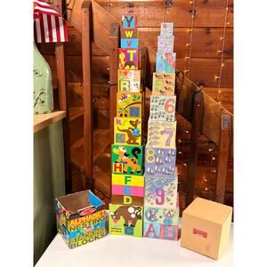 VTG 1987 Lillian Vernon Stacking / Nesting Blocks,Mellisa dough Stucking blocks